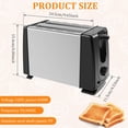 thumbnail image 2 of Wekvgz 2 Slice Toaster Compact 2 Slots Toaster with 6 Browning Levels and Pause Button Stainless Steel Breakfast Toaster Multifunction Toaster for Toast Crumpets Small Breads, 2 of 10