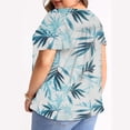 thumbnail image 2 of Birdeem Women Fashion Casual Printing Short Sleeve Loose Plus Size Ruffle Short Sleeve Tops V-Neck Blouse, 2 of 5