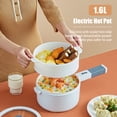 thumbnail image 4 of 1.6L 110V Electric Hot Pot Non-Stick Fast Noodle Cooker for Steak, Egg, Fried Rice, Ramen Soup with 2 Temperature Control Modes, 4 of 8
