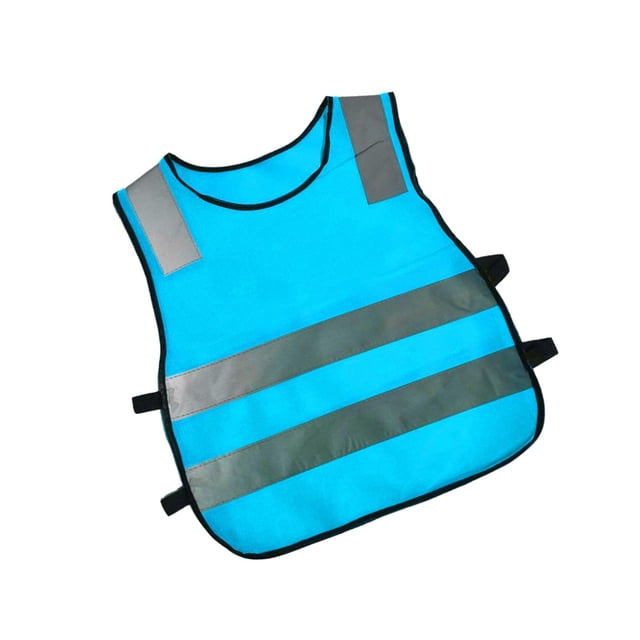 maskred Hi Vis Child Safety Reflective Vest Traffic Waistcoat Work Cycling Clothes blue 42x47x5cm 2Set