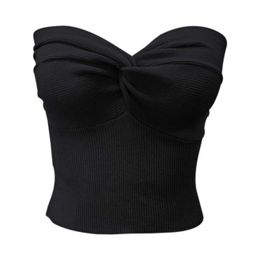 HNMKIU Hauts de Yoga Sans Manches Élégants Sans Bretelles Couleur Unie Haut en Tricot pour Femmes Tube Bandeau Extensible Soutien-Gorge Court Hauts pour Tenue Décontractée Ou de Fête