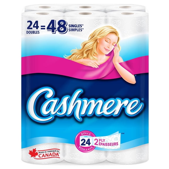 Cashmere Toilet Paper, Hypoallergenic and Septic Safe, 24 Double Rolls = 48 Single Rolls