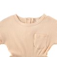 thumbnail image 5 of Infants Girls Romper Top Short Sleeve Stripes Elastic High Waist Crotch Buttons Clothes, 5 of 5