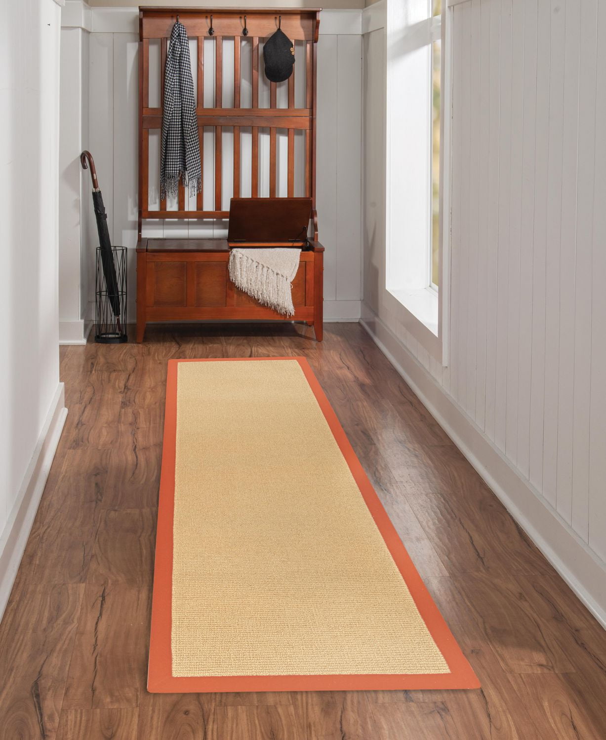 Tapis d'appoint Athena sisal et orange brûlé 1 pi 10 po x 2