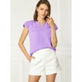 thumbnail image 3 of INSPIRE CHIC Blouse Haut pour Femme à Col en V, de Travail Décontracté, à Manches Courtes, 3 of 6