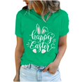 thumbnail image 2 of EGNMCR T-shirt de Pâques Femmes Chemises Imprimé de Pâques T-shirt à Col Rond pour Femmes Mode et Confortable Haut de Chemise pour Femmes Haut à Manches Courtes à Col Rond/chemise T-Shirts pour Femmes, 2 of 7