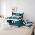 thumbnail image 5 of YST Décor Turquoise Moderne Ensemble de Literie 7 Pcs Gris Noir Bleu à Rayures Géométriques Ensemble de Couette Format Simple Rétro Cercles Tourbillons Ensemble de Literie Moderne Texture Abstraite Couleur Art Drap Plat Drap-Housse, 5 of 5