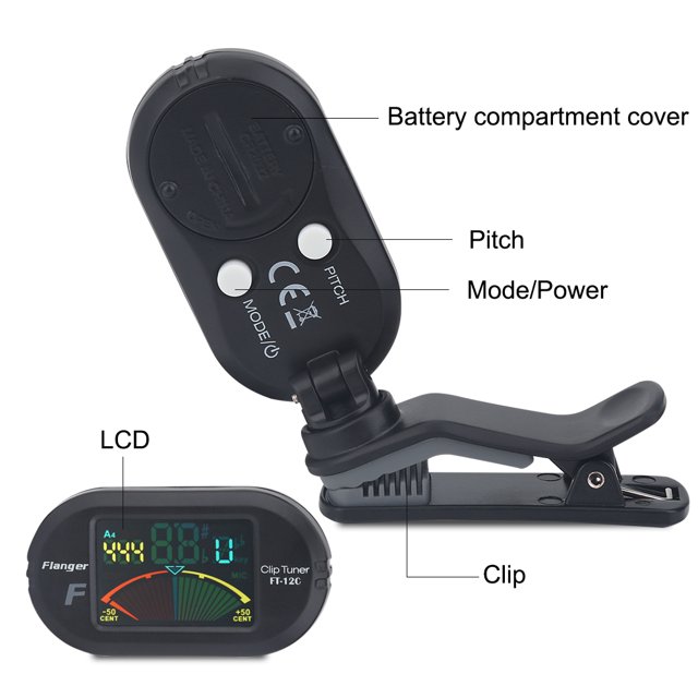 Chromatic Tuner, Durable LCD Guitar Tuner, For Chromatic Tuning Bass Ukulele Guitar
