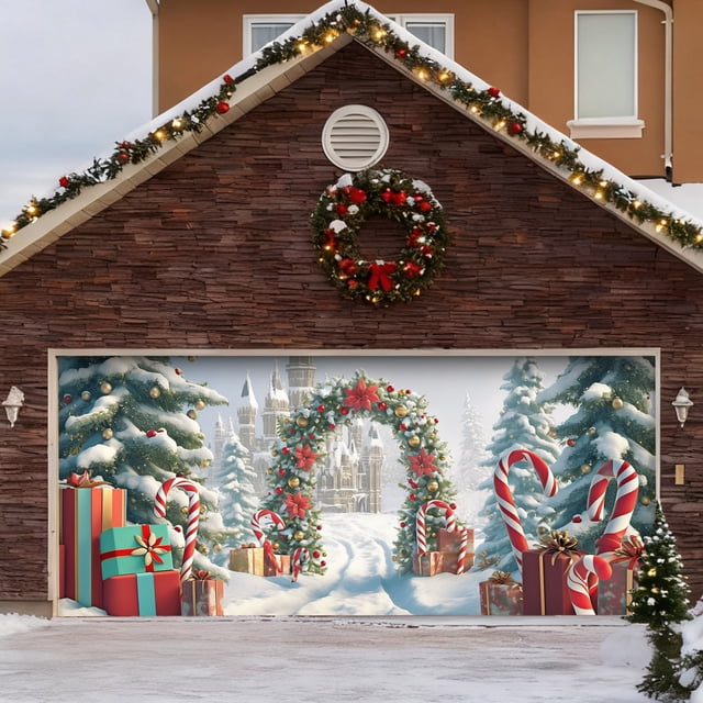 SIfdSeng Get it Fast Large Garage Door Banner Outdoor for Holiday Season Front Porch Yard Festive Party Welcome Sign