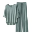 thumbnail image 2 of Weiqiqre Pyjamas pour Femmes Pyjamas Rafraîchissants Ensembles d'Été Assortis Manches Courtes Ensemble de Détente Femmes, 2 of 3