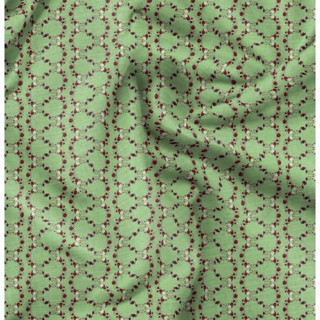 Soimoi Poly Georgette Fabric Peony Floral Printed Fabric 1 Yard 52 Inch Wide