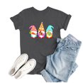 thumbnail image 2 of Économies d'Été FY24 Hauts de Pâques pour Femmes, PEZHADA Femmes Décontracté Grande Taille Imprimé Col Rond Manches Courtes T-Shirts de Pâques Chemisiers Hauts T-Shirt Graphique Hauts Gris TTTG, 2 of 5