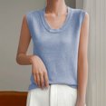 thumbnail image 5 of Plebaso Ribbed Tank Tops for Women Crew Neck Sleeveless Knit Shirts Solid Color Loose Summer Casual Tops, 5 of 5