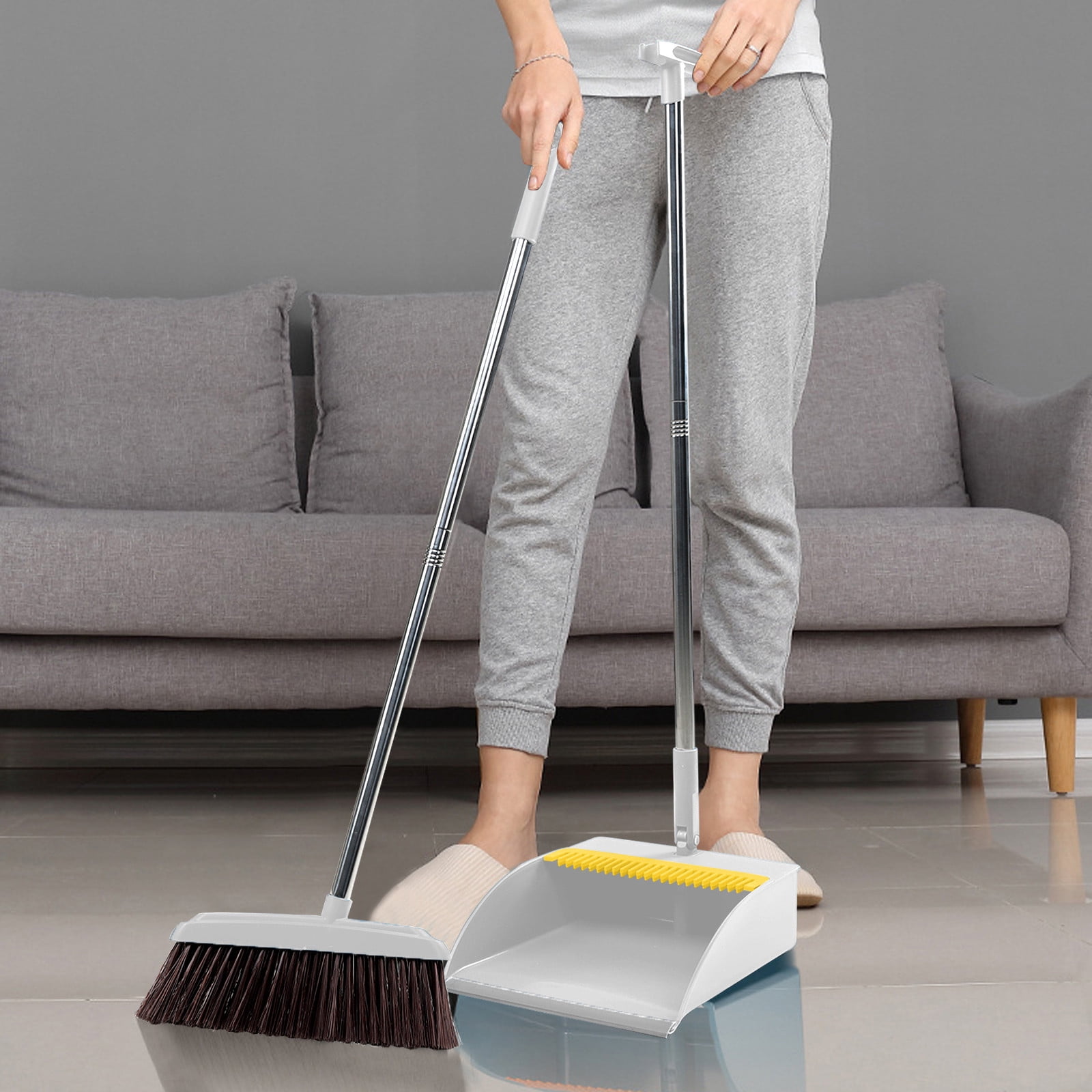 Amzcrzy Cleaning Supplies, Sweeping, Brooms And Dustpan Set For Home,Brooms And Dustpan Set, Brooms Dustpan Set, Brooms And Dustpan Combo For Office, Stand Up Brooms And Dustpan portable broom