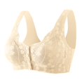 thumbnail image 1 of HBFAGFB Padded Bras for Women Front Button Built-In Bra Breathable Comfortable Underwear Beige Size M, 1 of 5