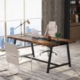 thumbnail image 1 of Vintage Wooden Conference Table, 6FT Rectangle Office Executive Desk with Strong Metal Frame for 6 People, 1 of 5