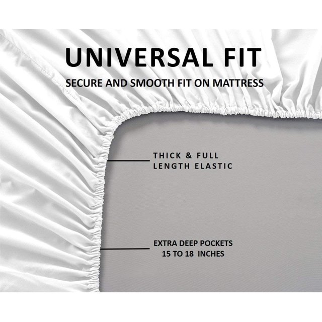 1000 Thread Count 3 Piece (1- Fitted Sheet + 2- Pillow cover) 27 Inch Deep Pocket 100% Egyptian Cotton Solid Pattern