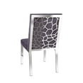 thumbnail image 2 of Upholstered Dining Chair with Laser Cut Patterned Polished Stainless Steel Back, 2 of 2