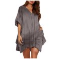 thumbnail image 1 of Ketyyh-chn99 Chandail à Manches Longues Femme Mode Tendance Ample Mignon T-Shirts pour Femmes à Manches Longues Col Rond Chandails T-Shirt Basique Hauts Blouse Café,2TG, 1 of 5