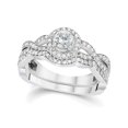 thumbnail image 2 of 1 1/10ct Curve Engagement Ring & Matching Wedding Band 14K White Gold, 2 of 4