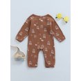 thumbnail image 4 of Kmbangi Baby Rainbow Romper Long Sleeve Pants Buttoned Crotch Bodysuit, 4 of 8