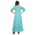 thumbnail image 3 of Moomaya Robe Longue Évasée Imprimée pour Femmes Manches 3/4 Col Rond Tenue Décontractée, 3 of 3