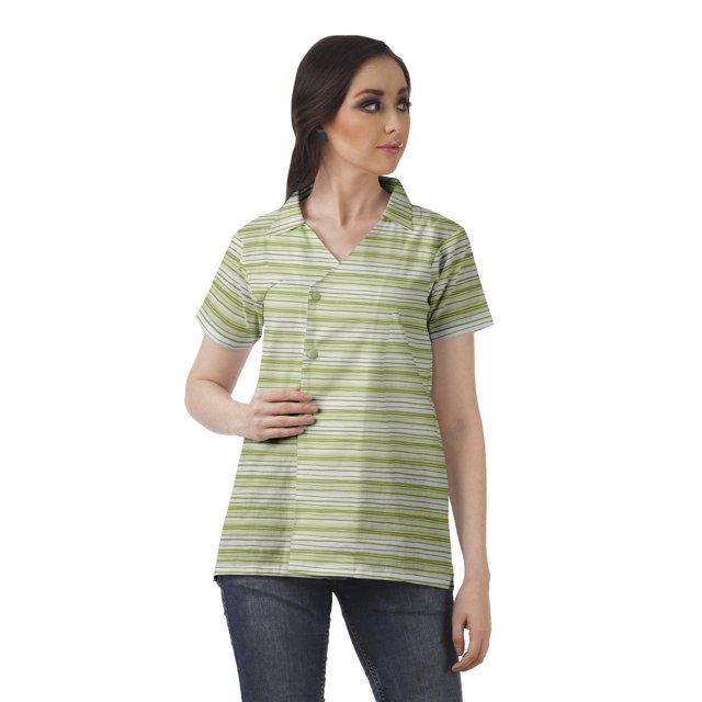 Moomaya Womens Wrap Style Shirt Tunic Cotton Casual Button Down Classic Collar Top