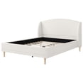 thumbnail image 4 of Noble House Queen Size Bed Frame, Upholstered Platform Bed, Soft Boucle Wingback Headboard,white, 4 of 5