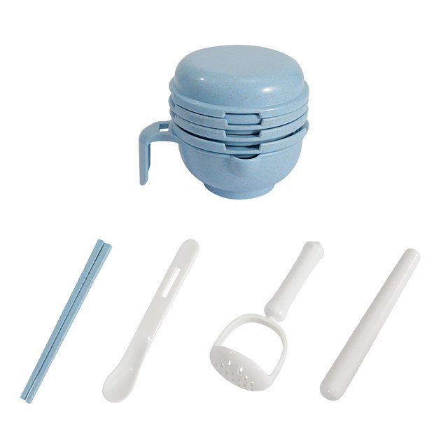 Baby Food Grinder Set 10 Piece Manual Grinding Bowl with Juicer Filter Screen and Grinding Boards for Complementary Food Preparation