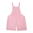 thumbnail image 2 of Wdgfv Girls Overall Shorts Kids Summer Casual Adjustable Strap Rompers Pink 8-10 Years, 2 of 7