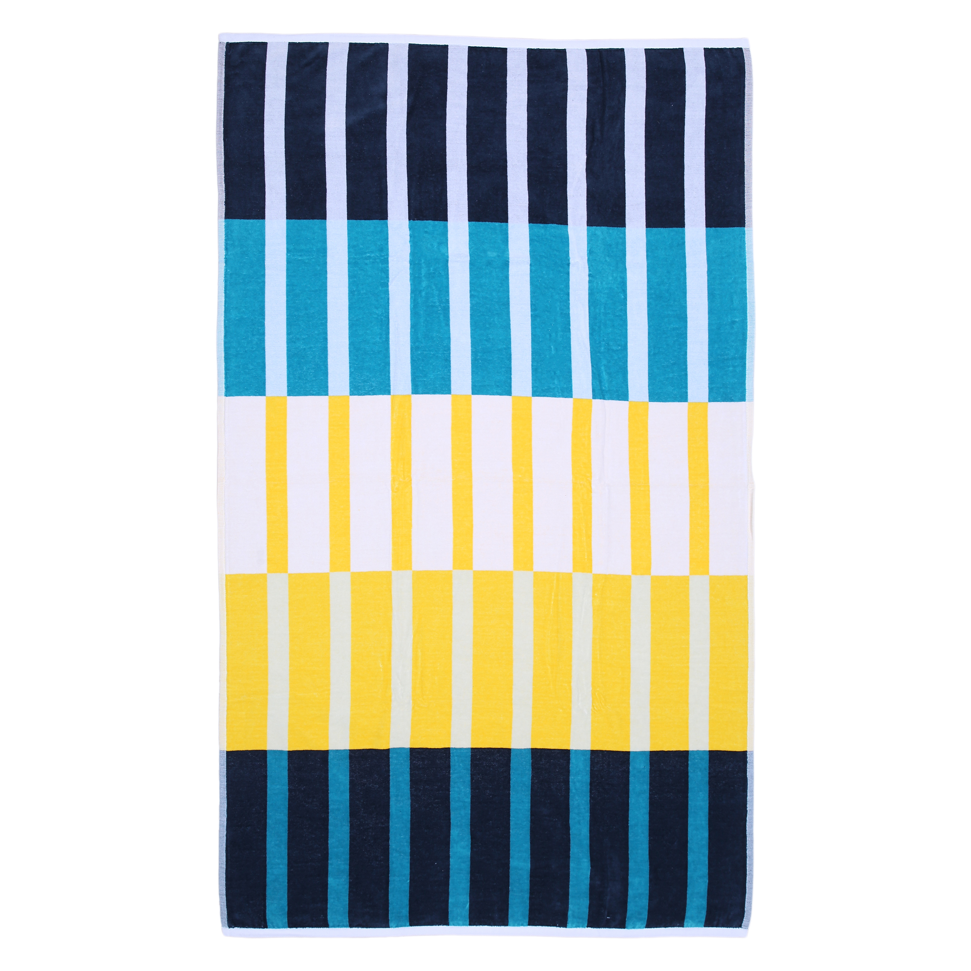 Hometrends Cotton Beach Towel, Multi Stripe Blue, 1 Piece, 40" x 70"
