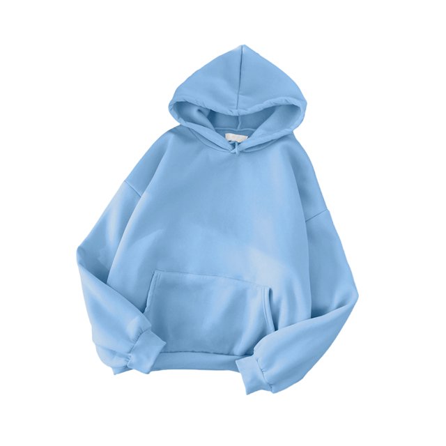 Innerwin Chandails à Capuche en Molleton pour Femmes, Chandail Sport Uni, Coupe Ample, Hauts à Capuche Bleu Ciel P