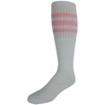 thumbnail image 1 of CTM® Striped Top Ribbed Tube Socks (4 Pair Pack), 1 of 2