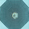 thumbnail image 1 of Ahgly Company Machine Washable Indoor Square Transitional Blue Diamond Blue Area Rugs, 6' Square, 1 of 7