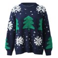 thumbnail image 4 of RKSTN Chandail de Noël Laid pour Femmes Mode Automne 2023 Chandails Tricotés à Manches Longues Imprimés de Noël Chandail Col Rond Décontracté Hauts, 4 of 5
