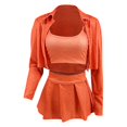 thumbnail image 4 of WILLBEST Robe Violette pour Tout-Petits Ensemble 3 Pcs pour Femmes Shorts Veste à Manches Longues Crop Top et Jupe Plissée Mini Ensemble d'Été, 4 of 4