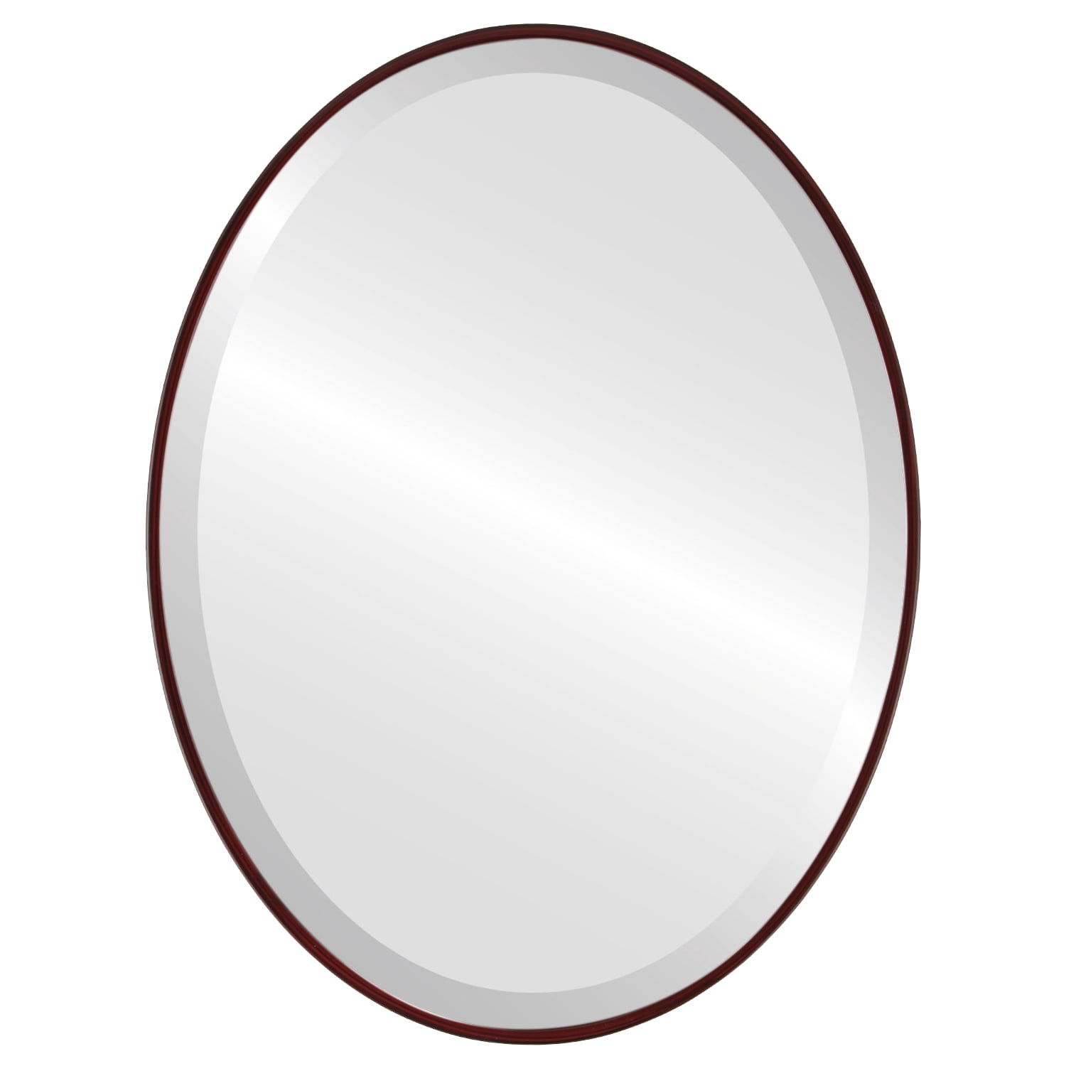 Singapore Framed Oval Mirror - Black Cherry - 17" x 21"
