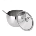 thumbnail image 1 of Zootealy High-end Durable Stainless Steel Sugar Bowl with Lid and Sugar Spoon Versatile Seasoning Container 1PCS, 1 of 7