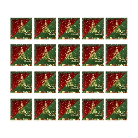 D Ensemble de 20 Serviettes Jetables de Noël à Thème des Fêtes pour Fête et Rassemblement 6,5 X 6,5 Pouces 0,176 Livres