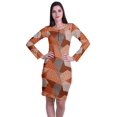 thumbnail image 1 of Moomaya Womens Full Sleeve Printed Midi Length Printed Bodycon Dress, 1 of 6