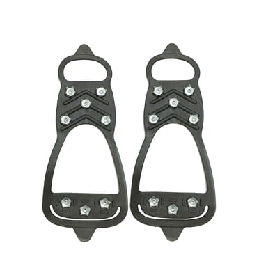 Leutsin 2 Pcs Couvre-Chaussures Antidérapants, Crampons pour Neige Glacée, Crampons de Traction pour Bottes par-Dessus Chaussures Crampons en Caoutchouc Alpinisme Couvre-Chaussures Antidérapants 10 Crampons à Enfiler Chaussures Extensibles (Moyen (Pointure de Chaussures : L 7-10/M 5-8))