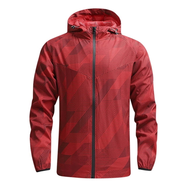 Pisexur Veste Coupe-Vent pour Homme, Décontractée, Coupe Ample, à Manches Longues, à Capuche Zippée, Veste de Randonnée pour Homme, Imperméable, Vestes Grande Taille pour Homme