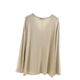 thumbnail image 4 of MeetoTime V Neck Long Sleeve Shirts for Women Comfortable Loose Tops Solid Color Lounge Tops Pullover, 4 of 7