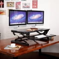 thumbnail image 2 of 37 inch Standing Desk Converter, Heavy Duty Height Adjustable Sit Stand Desk Riser with Keyboard Tray & Hold Dual Monitor for Office Home, 2 of 8