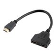 thumbnail image 1 of Funie 1 en 2 Sortie 1080P HD Répartiteur HDMI-compatible Mâle vers Double Femelle Adaptateur Convertisseur Câble, 1 of 7