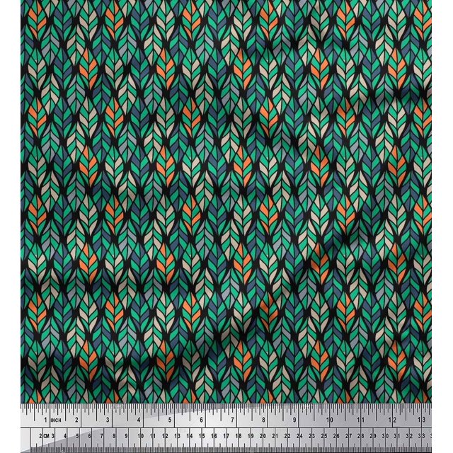 Soimoi Rayon Fabric Leaves Small Print Fabric by Yard 42 Inch Wide