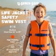 thumbnail image 2 of TRC Recreation Super Soft Child Life Jacket Vest, Medium, Sunset Orange, 2 of 7