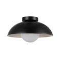 thumbnail image 1 of 1-Light Matte White Flush Mount Ceiling Light with White Opal Glass Shade, 1 of 8