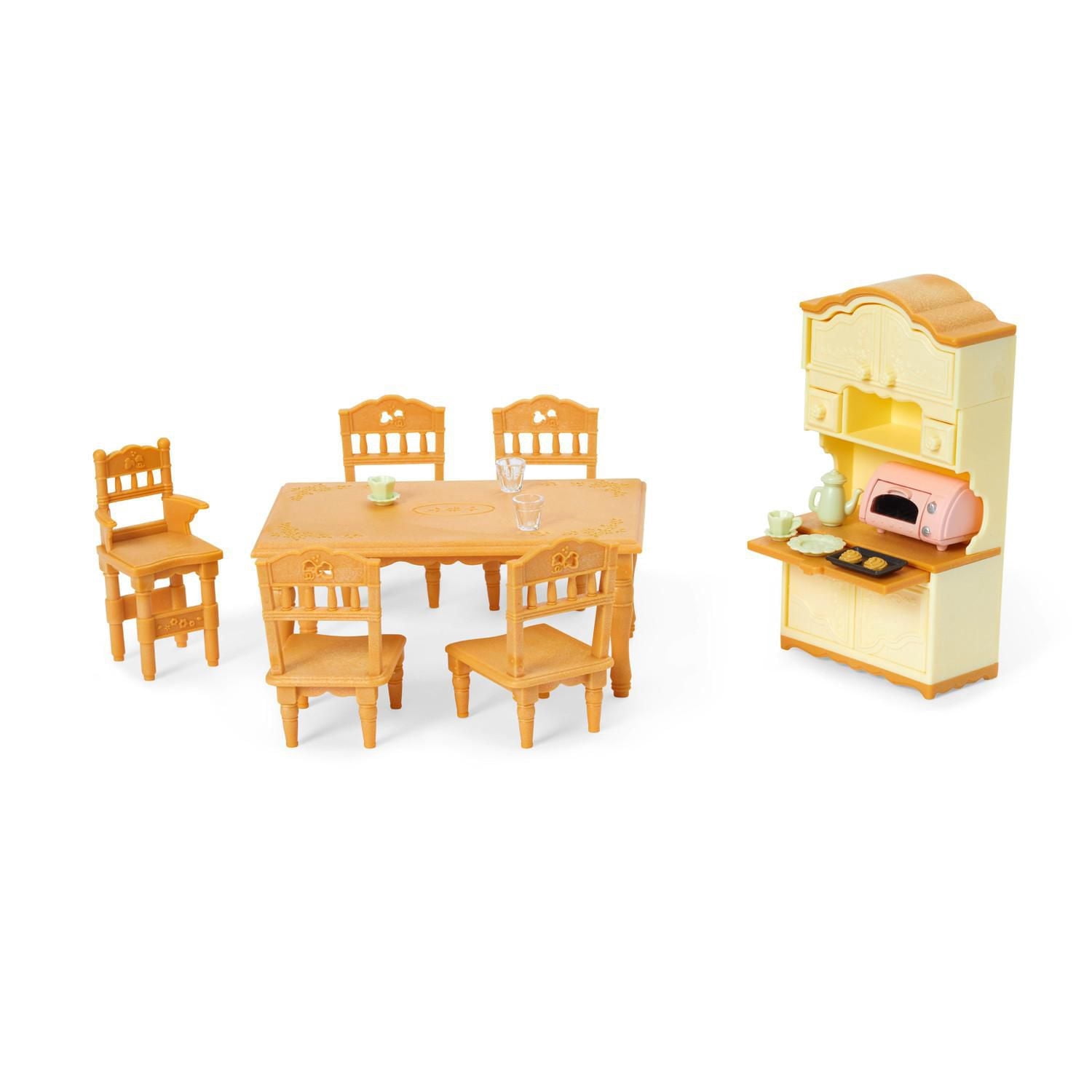 Mobilier de salle à manger Calico Critters, ensemble de meubles et d’accessoires pour maison de poupée
