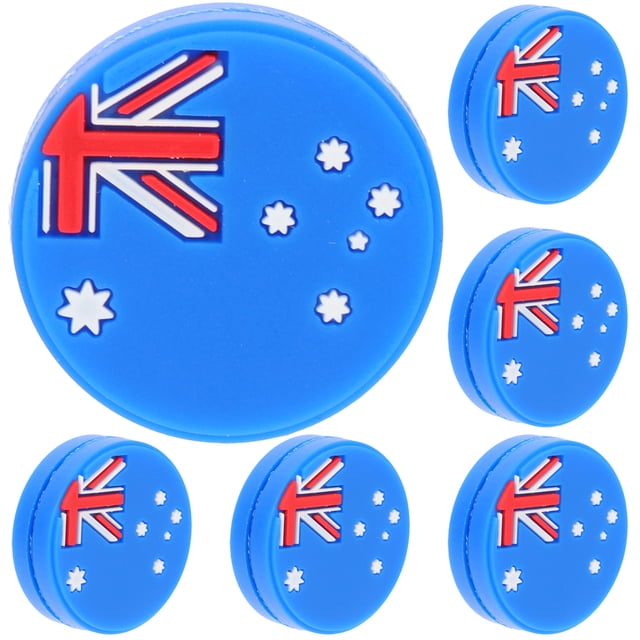 SHISUYAN 6pcs Racket Vibration Dampeners National Flag Designed Tennis Racket Shocking Absorbers